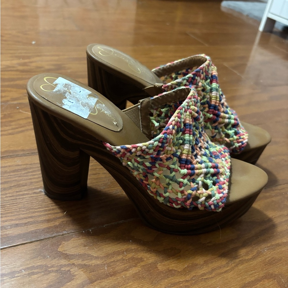 Colorful Woven Platform Sandals